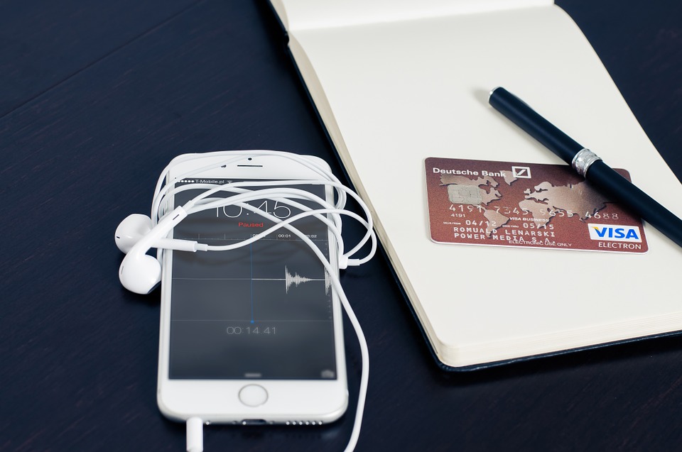 debit card and phone